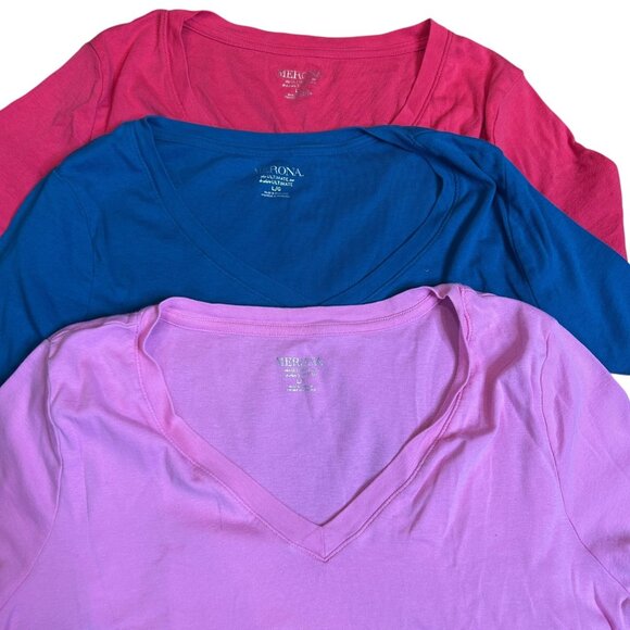 Merona V Neck Ultimate T shirt Supreme Set of 3 Size L - Picture 2 of 6